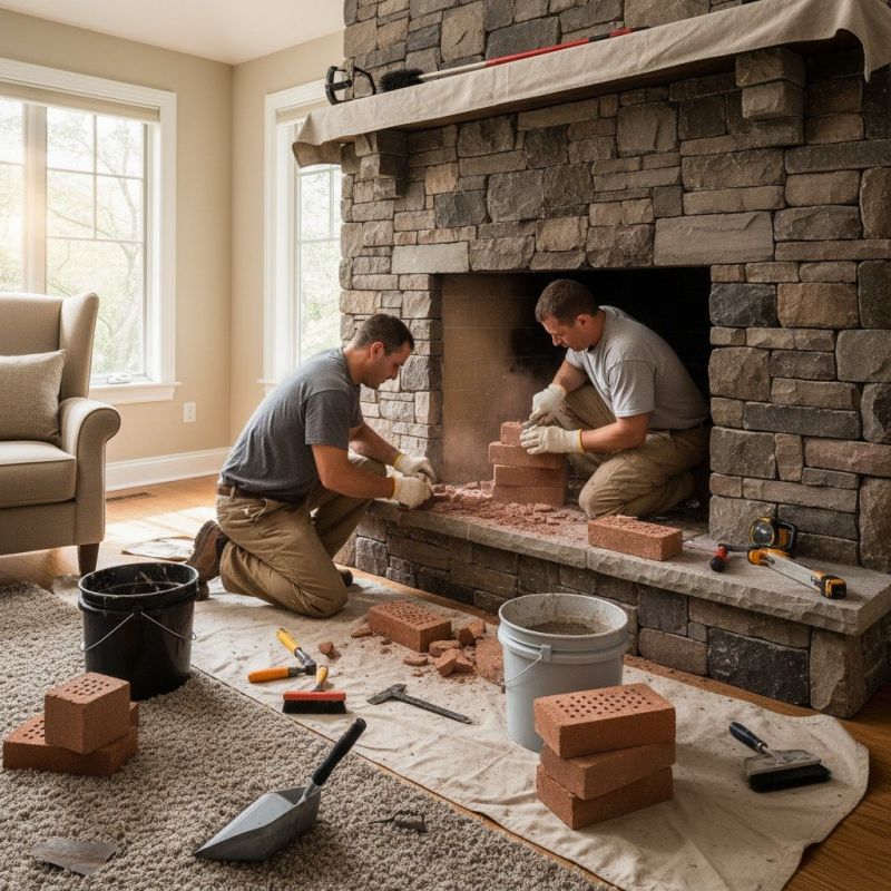 Stone Fireplace Installation