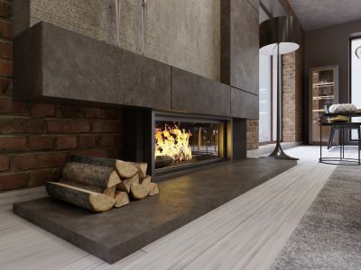 Stone Fireplace Installation