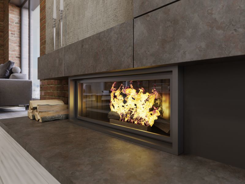 Indoor Stone Fireplace