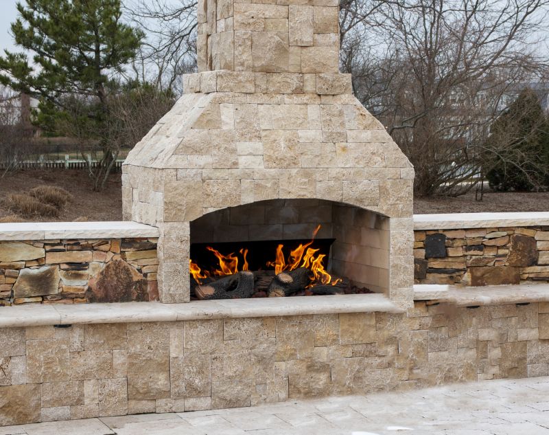Rustic Stone Fireplace